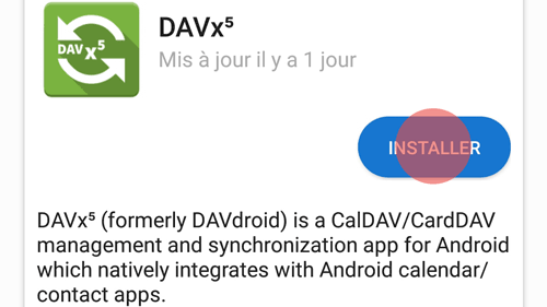 Installez tout d'abord Davdroid sur votre smartphone. Vous trouverez l'application sur F-Droid ou dans le Play Store.
