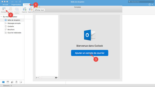 Configurer Microsoft Outlook pour Mac : étapes 1 à 3