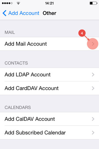 Select "Add Mail Account" 