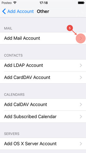 Tap "Add Mail Account"