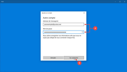 Configurer Windows 10 Mail : étapes 4 à 5