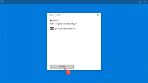 Configurer Windows 10 Mail : étape 8