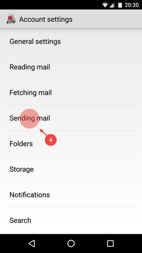 Tap "Sending mail"