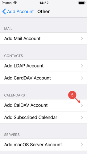 Click on "Add CalDAV Account".