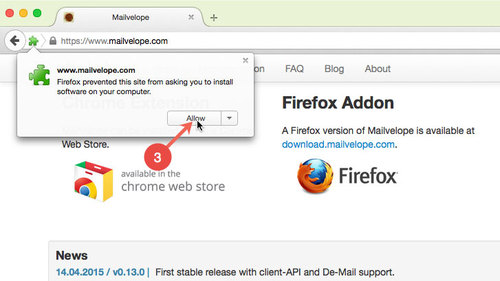 Install Firefox add-on: step 3