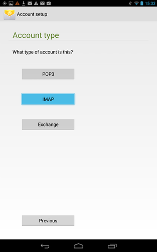 Select "IMAP"