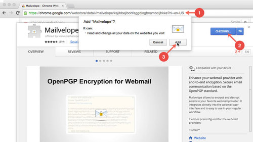 How to Einstall Mailvelope in Google Chrome
