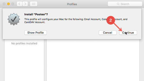 Install Posteo Mac OS X profile: step 2