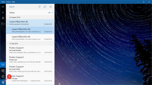Setting up Posteo Contacts and Calendar in Windows 10: Step 1