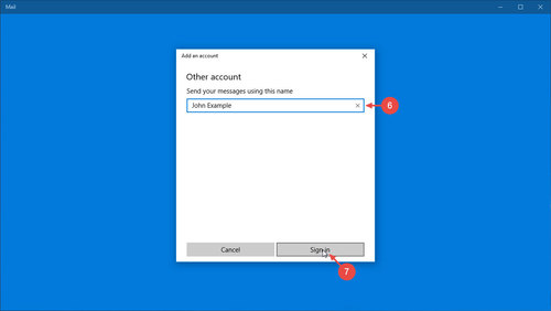  Setting up Windows 10 Mail: Steps 6 and 7