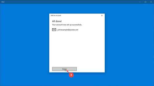  Setting up Windows 10 Mail: Step 8