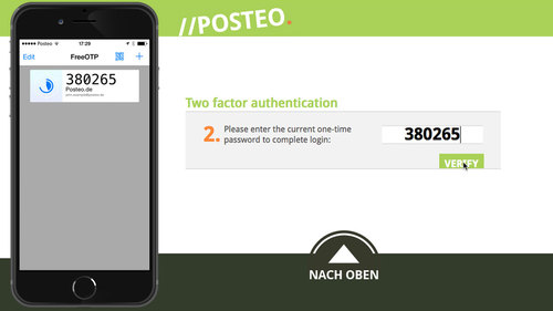Example for Posteo's two factor authentication