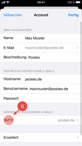 Wählen Sie "SMTP" aus.