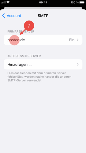 Tippen Sie auf "posteo.de".