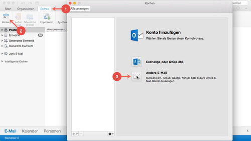 Microsoft Outlook für Mac einrichten: Schritt 1 bis 3