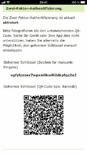 Lassen Sie sich in den Einstellungen Ihres Postfachs Ihren geheimen Schlüssel anzeigen.