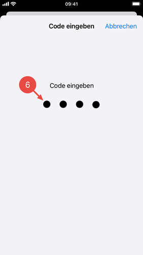 Bestätigen Sie die Deinstallation mit der Eingabe Ihres "iOS-Sicherheitscodes".