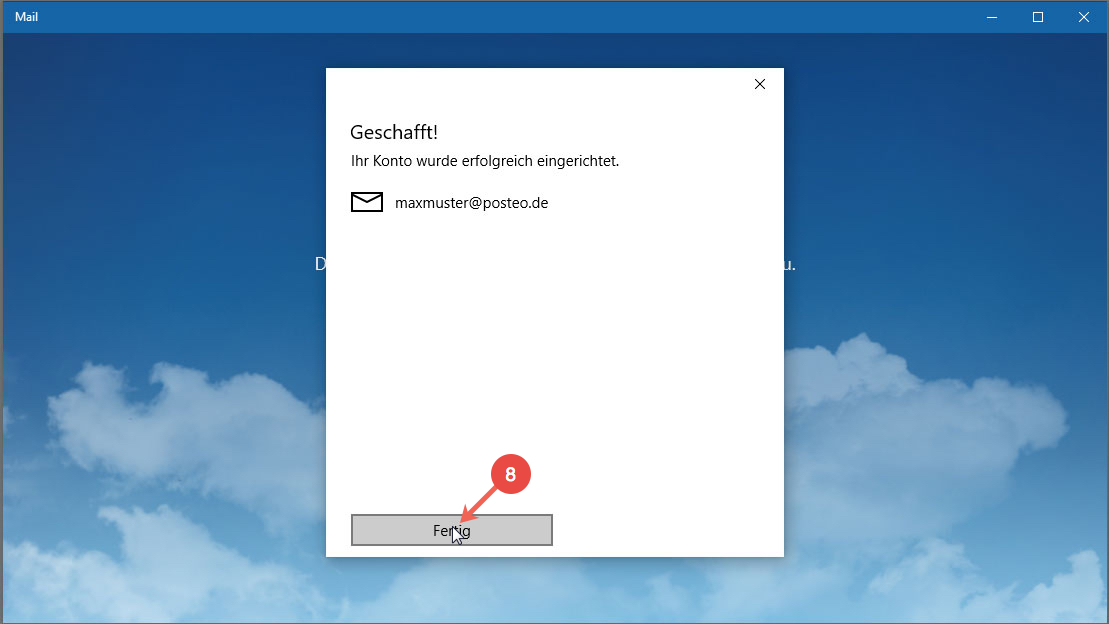 Windows 10 Mail einrichten: Schritt 8
