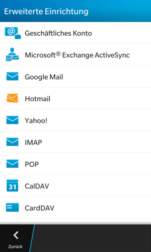 Wählen Sie bitte IMAP aus.