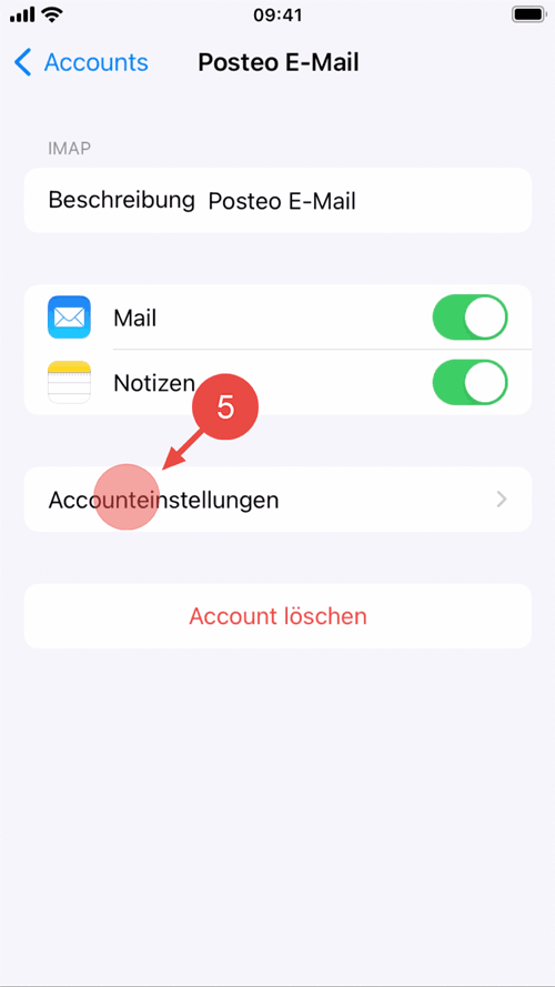 Tippen Sie auf "Accounteinstellungen".