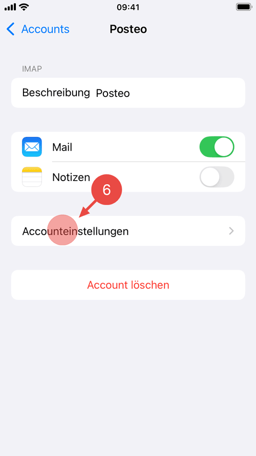 Tippen Sie auf "Accounteinstellungen".