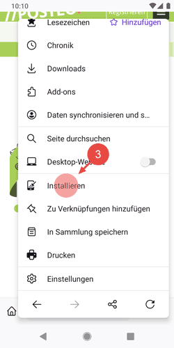 Tippen Sie auf "Installieren".