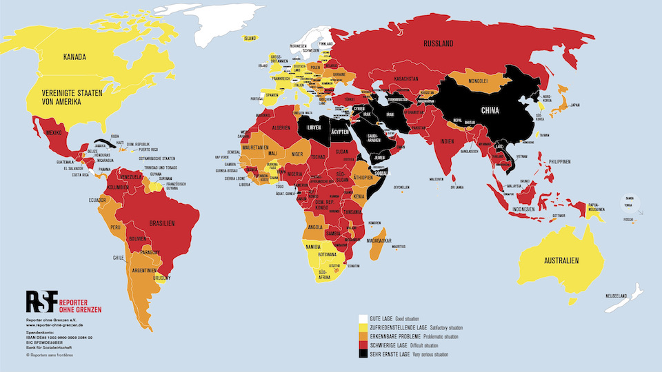 Karte der Pressefreiheit