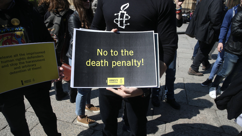 Amnesty-Protest gegen die Todesstrafe