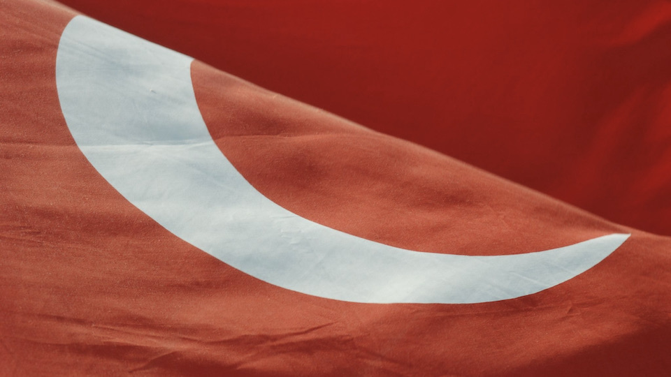 Gefaltete türkische Flagge