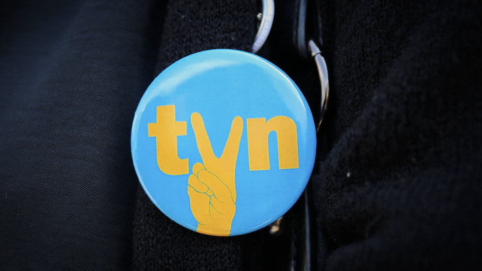 Modifiziertes TVN-Logo auf einem Button