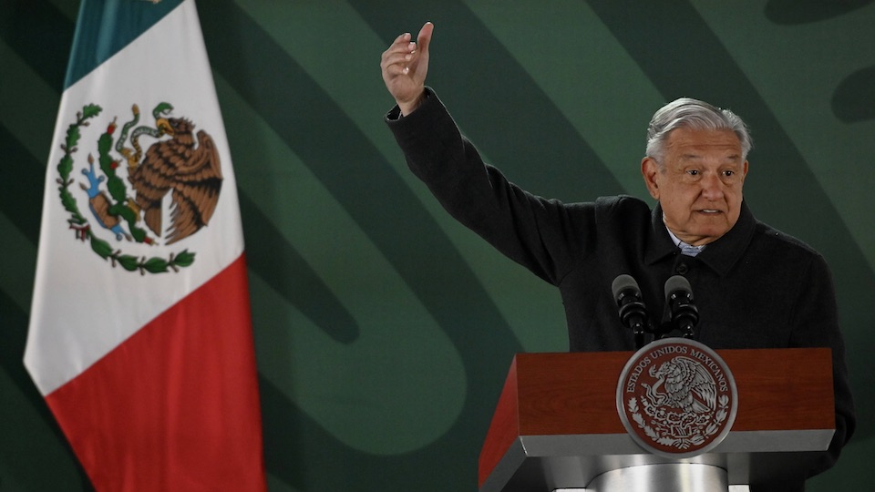 Präsident López Obrador bei einer Pressekonferenz