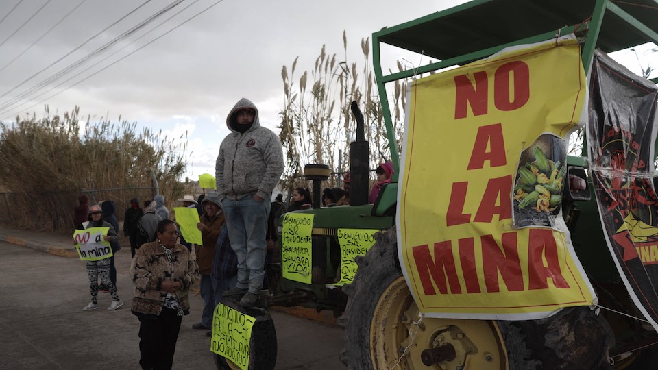 Protest against a mining project in Mexico