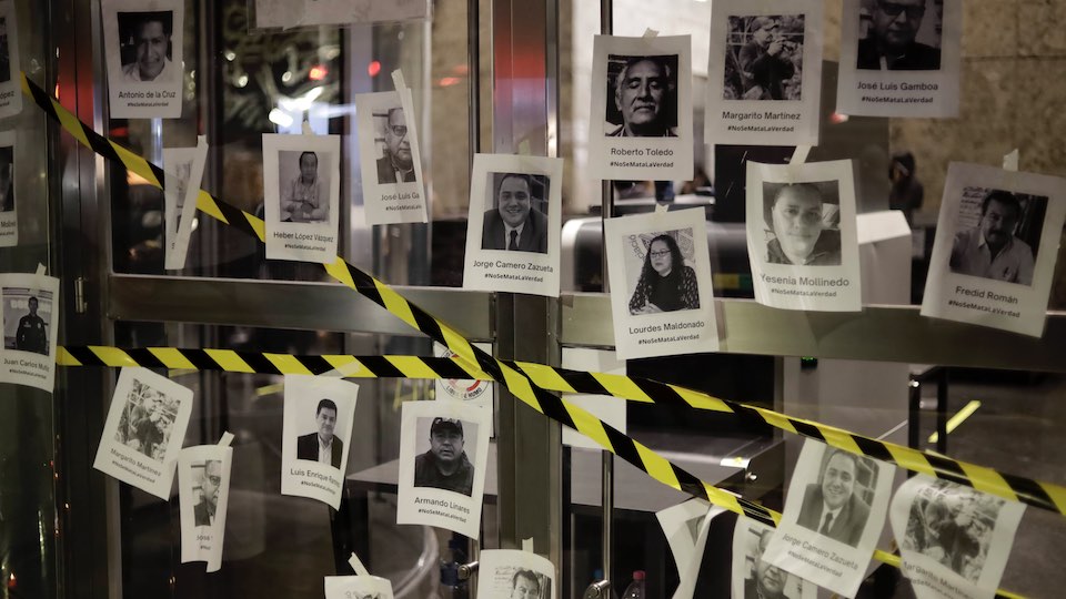 Manifestation suite à la mort de journalistes assassinés à Mexico