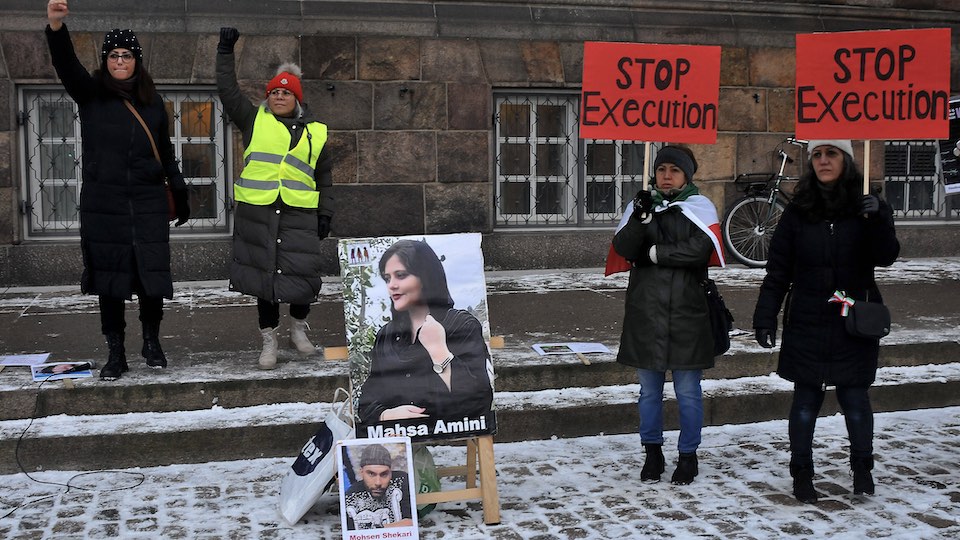 Exil-Iraner in Dänemark protestieren gegen die Hinrichtungen