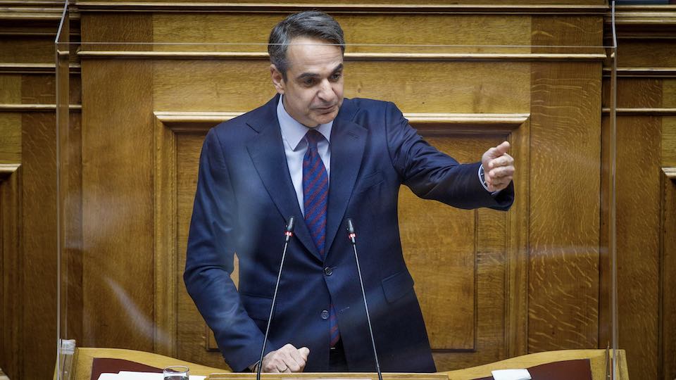 Ministerpräsident Mitsotakis im Parlament