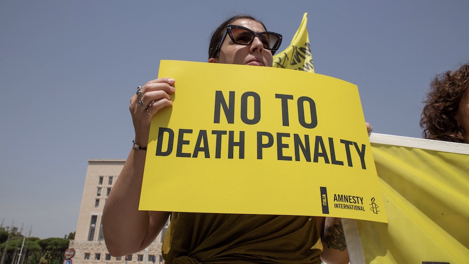 Amnesty-Protest gegen die Todesstrafe