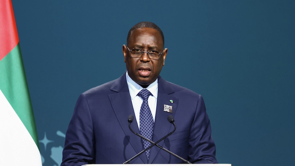 Macky Sall bei einer Rede bei der UN-Klimakonferenz