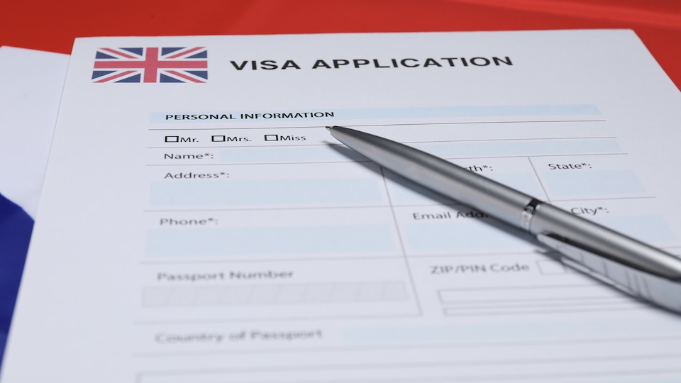 Ein Antrag für ein Visum