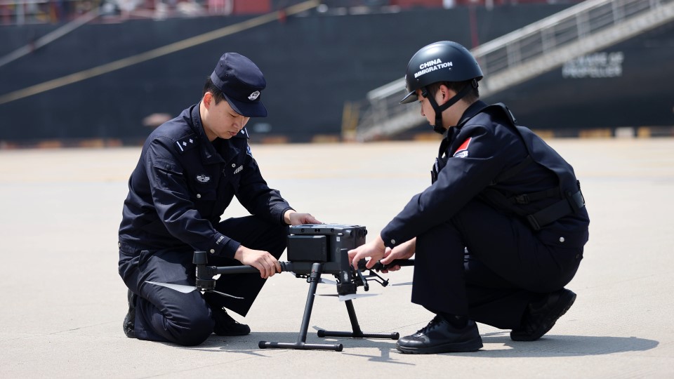 Polizei mit Drohne