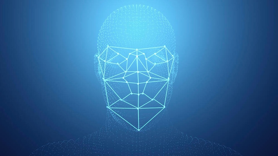 Illustration einer biometrischen Analyse eines Gesichts