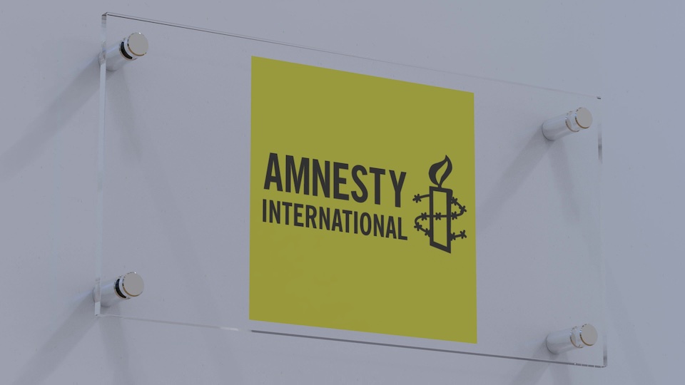 Sign with writing Amnesty International