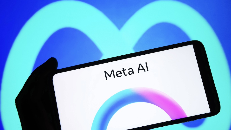 Logo von Meta AI auf einem Smartphone