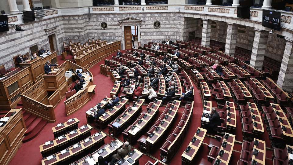 Sitzungssaal des griechischen Parlaments